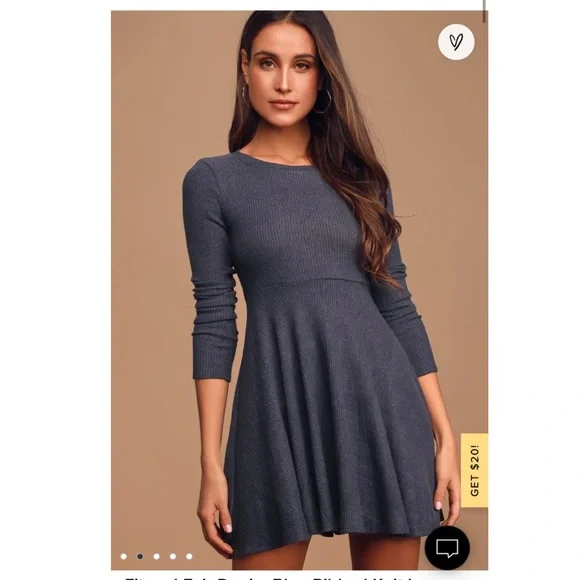 knee length dresses for ladies Amelia Jean Dress | Tiered Long Sleeve Denim Dress main image 1
